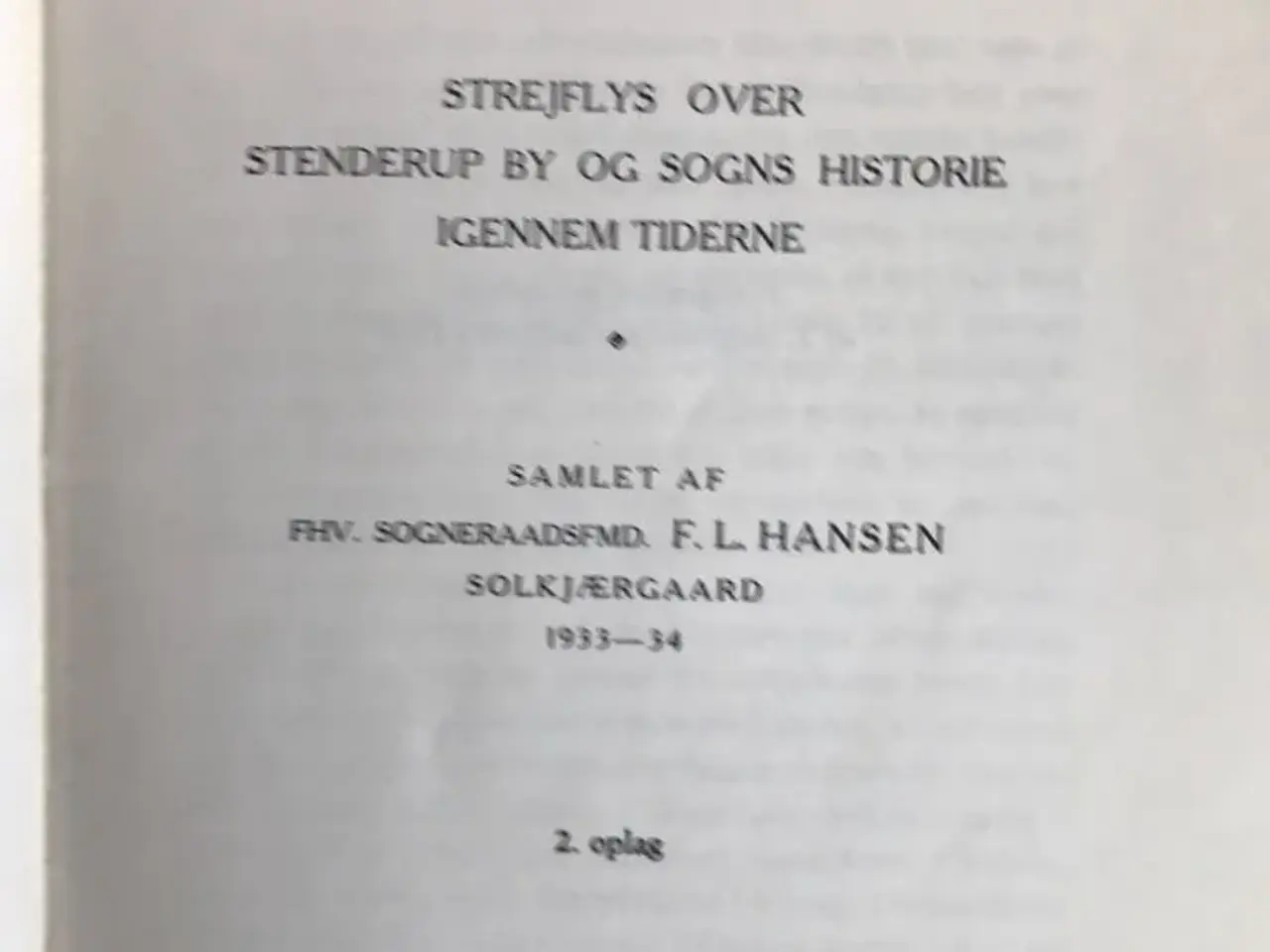 Billede 2 - Stenderup Sogns Historie. Hjemstavnsbog