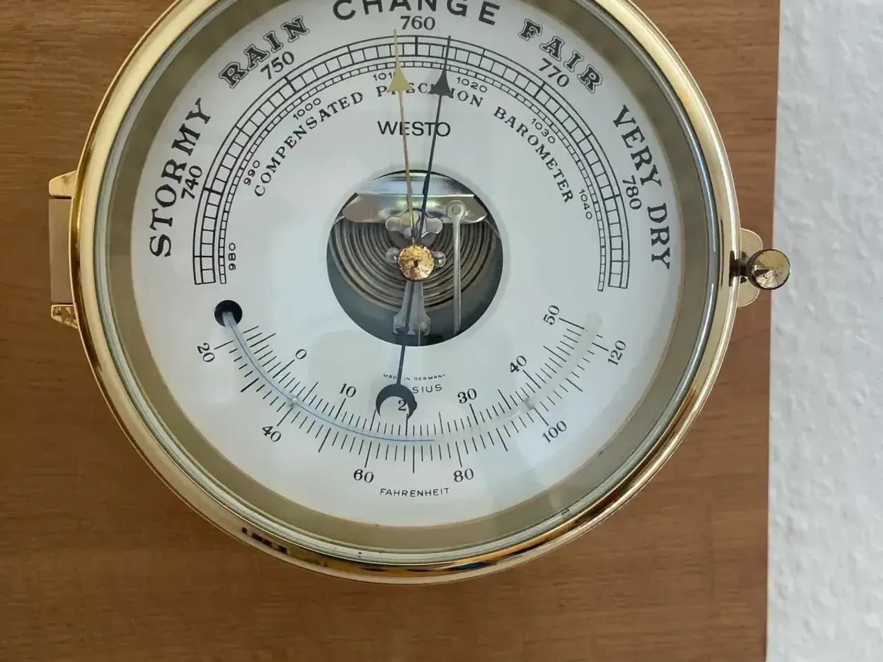 Billede 3 - Klassisk Westo skibsur (Royal Navy) & barometer