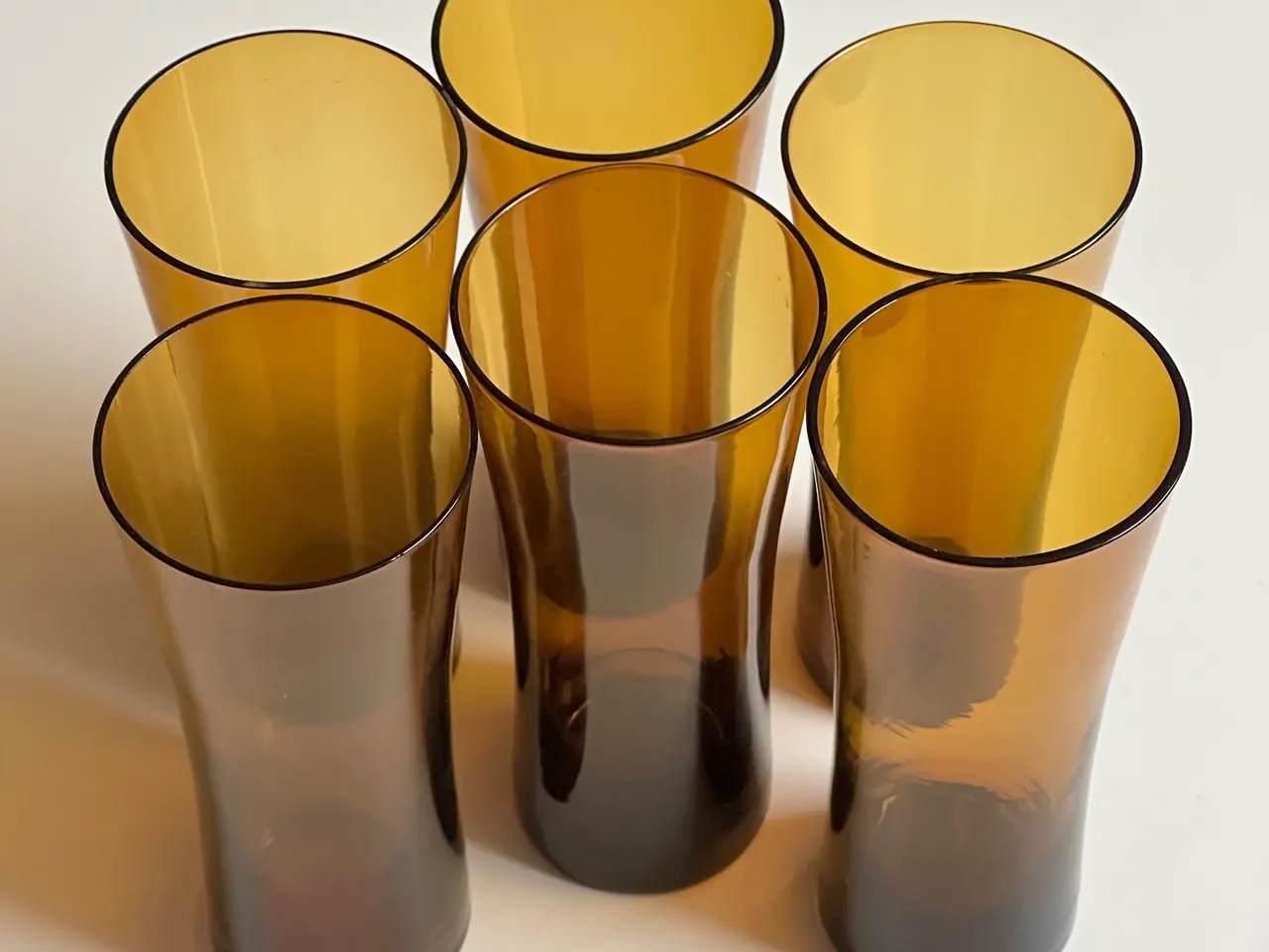 Billede 8 - Ravfarvede drikkeglas, 6 stk samlet