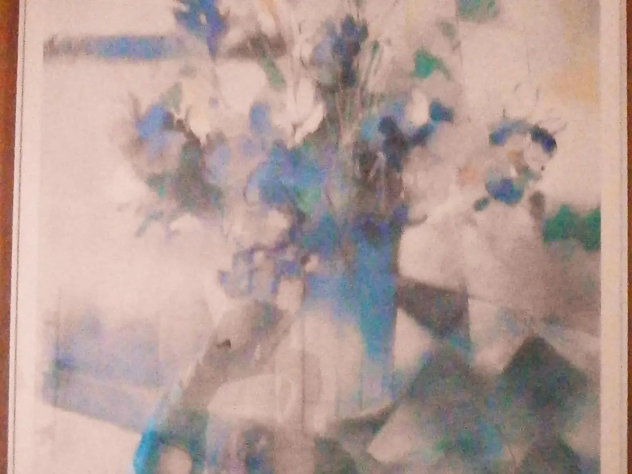 Billede 2 - Blomster akvarel maleri i lyse blå nuancer