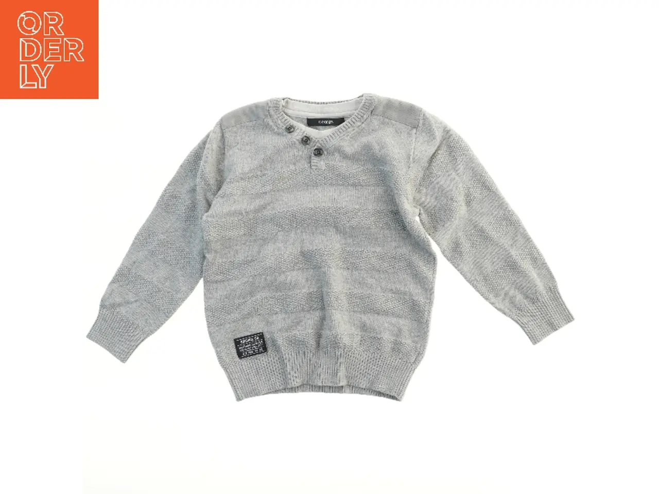 Billede 1 - Strikket sweater med grå striber fra George (str. 116)