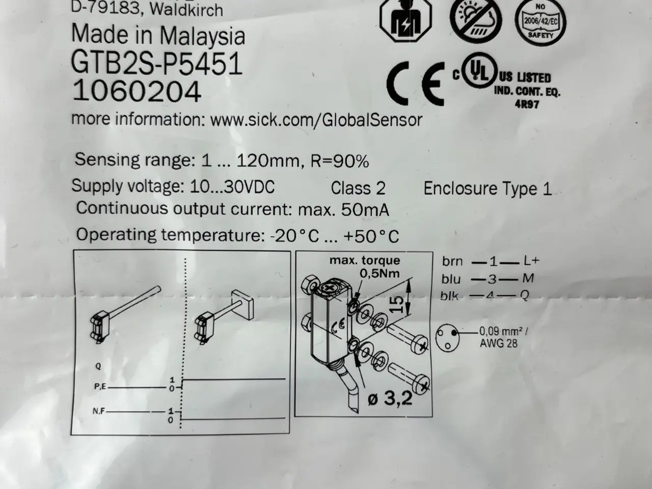 Billede 1 - SICK GTB2S-P5451 Photoelectric Sensor 1060204