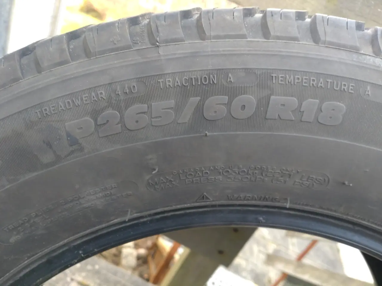 Billede 5 - Dæk 265/60R18 Michelin