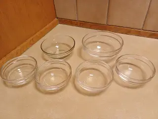 Glas skåle sæt 6 stk.