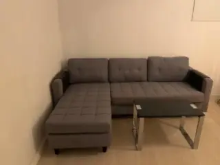 Grå Chaiselong Sofa