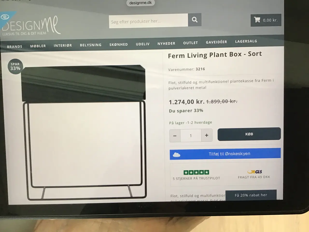 Billede 1 - Ferm Living Plantekasse/blomsterkasse