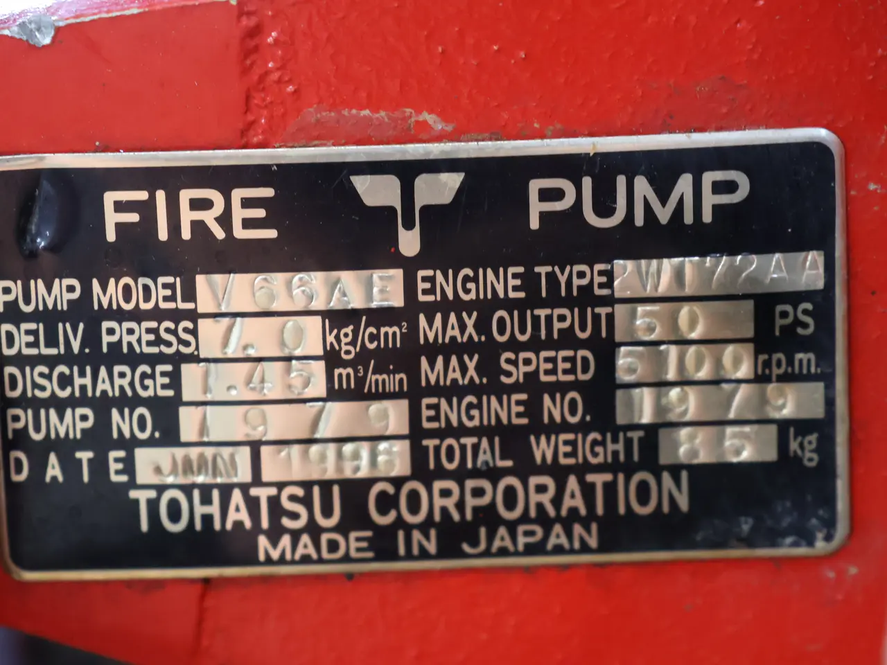 Billede 11 - Tomatsu V66 AE Brandpumpe m/el-start