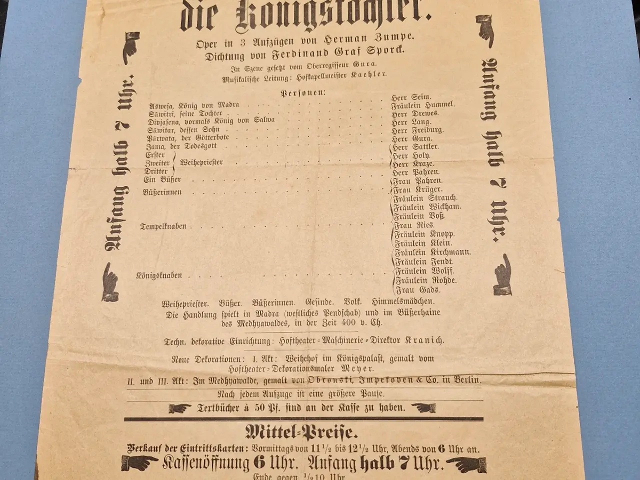 Billede 1 - Teaterplakat 1907: Zumpe: Sâwitri