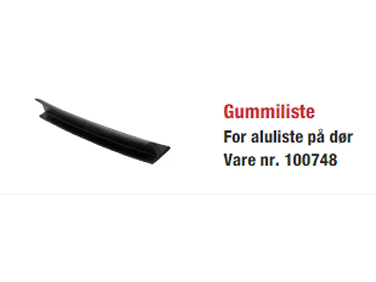 Billede 1 - Gummiliste BT2 4-kt døre indv læbe