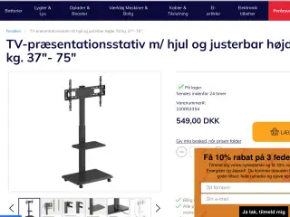 TV gulvstativ for TV mellem 37” og 75”