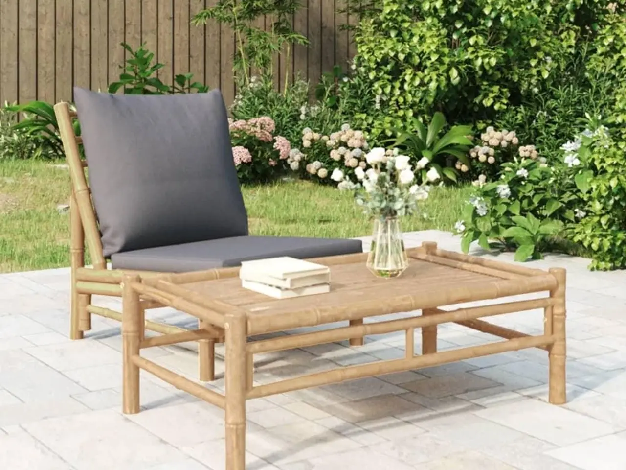 Billede 1 - Havebord i bambus 100 × 55 × 33 cm - udendørs sofabord