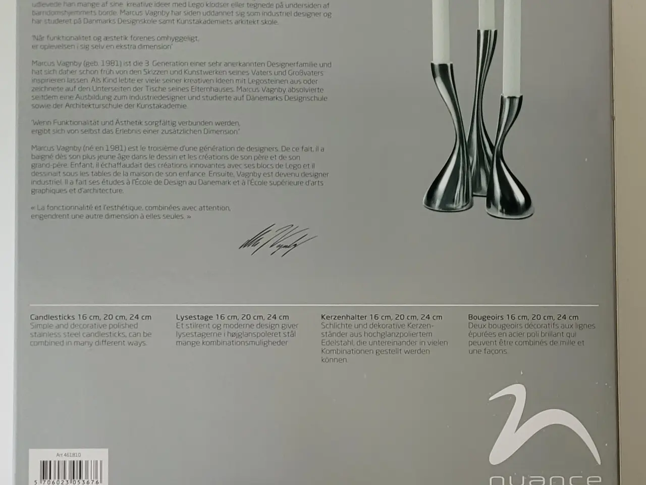 Billede 3 - Lysestager i rustfrit stål 
