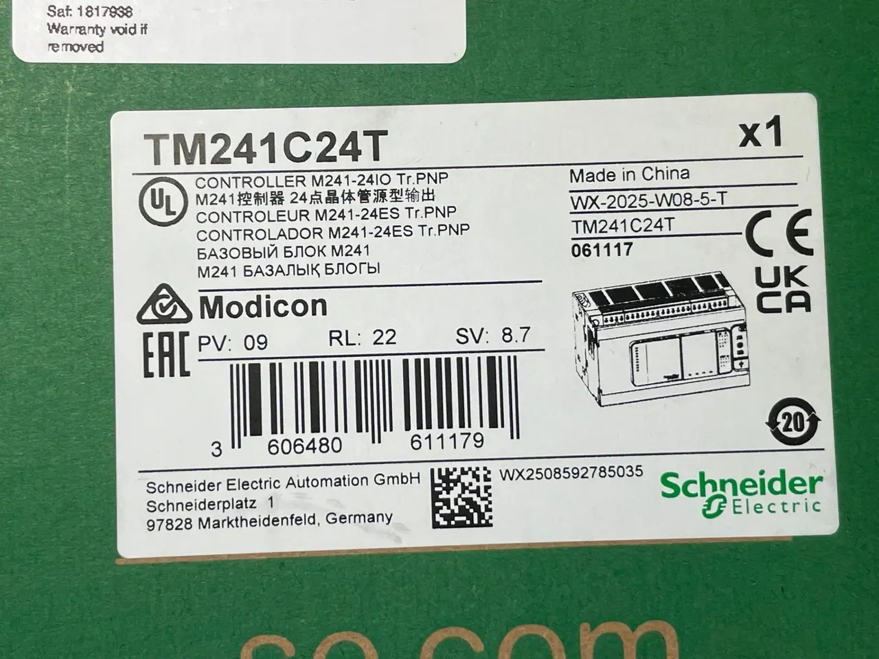 Billede 1 - Schneider Electric Modicon M241 TM241C24T Logic 24