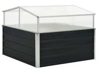 Drivhus 100 x 100 x 77 cm galvaniseret stål antracitgrå