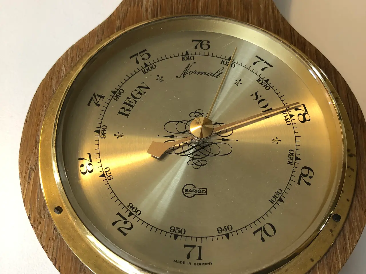 Billede 3 - Barometer med hygrometer og termometer