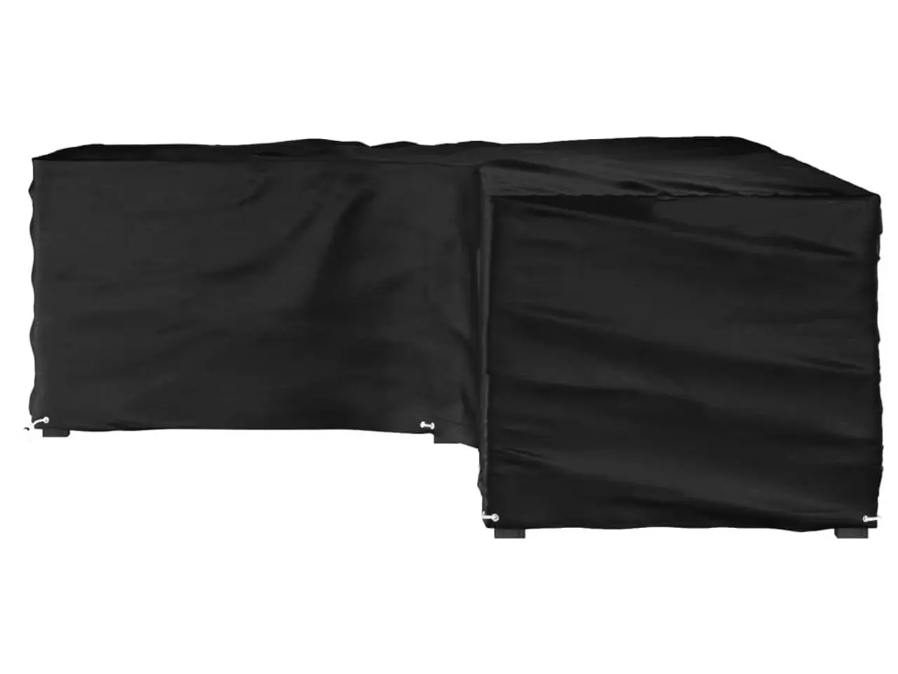 Billede 4 - L-formet havemøbelovertræk 210 × 260 × 80 cm - 16 øjer, sort