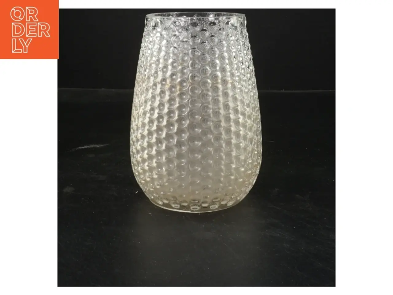Billede 1 - Glasvase med prikket design (str. Ø 8x15 cm)