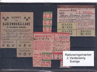 Rationeringsmærker - 2. Verdenskrig - Sverige