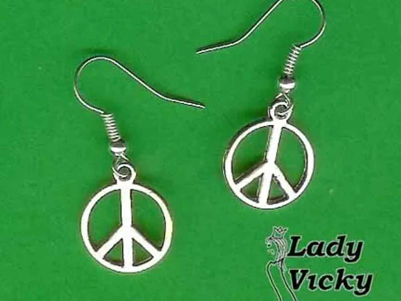 Billede 1 - Øreringe med fredstegn # PEACE #