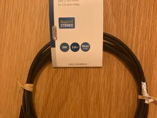 Minijack til DIN kabel - 2m (sort)