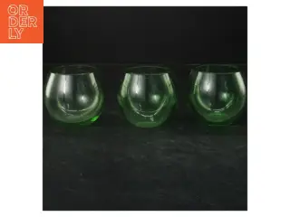 Grønne Holmegaards glasvaser/lysestager fra Holmegaard (str. 8x9 cm)