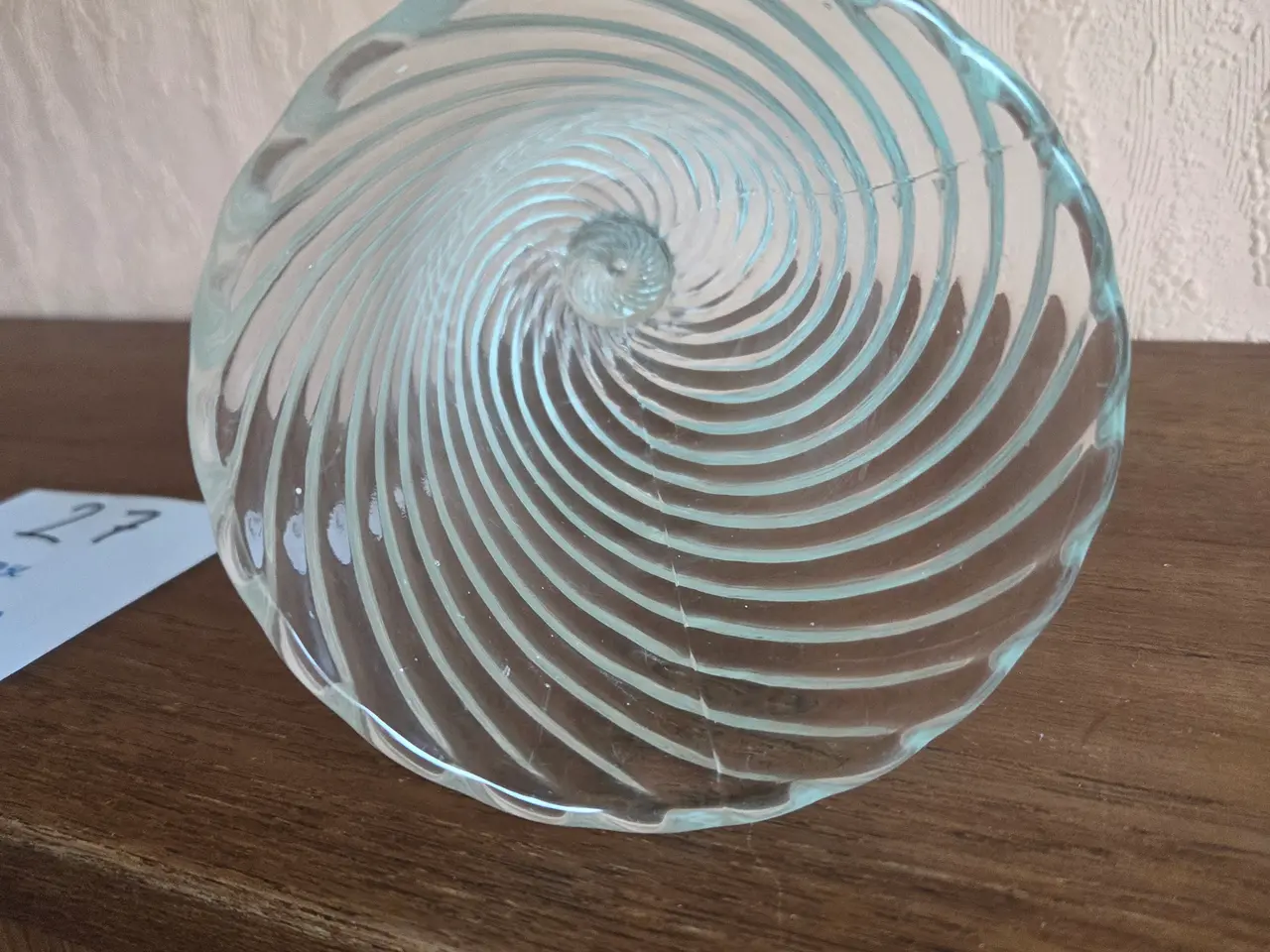 Billede 4 - Glasvase med snoet mønster, H: 23 cm