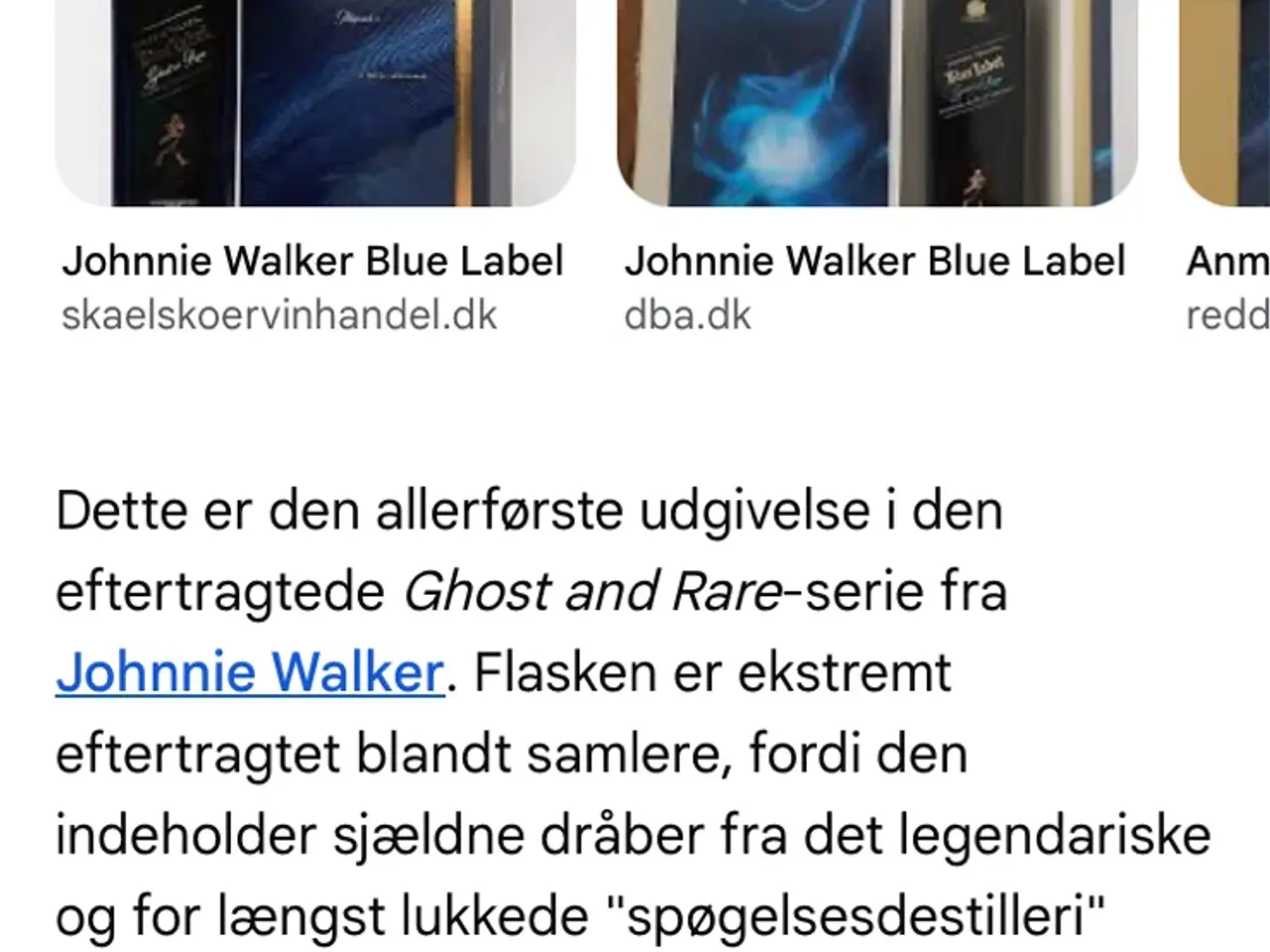 Billede 2 - Johnnie Walker Blue Label Ghost and Rare Brora
