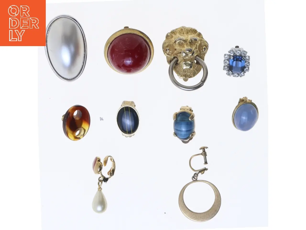 Billede 1 - Lot med 10 vintage clip-on øreringe (str. 10 stk 3,5-1,5 cm)
