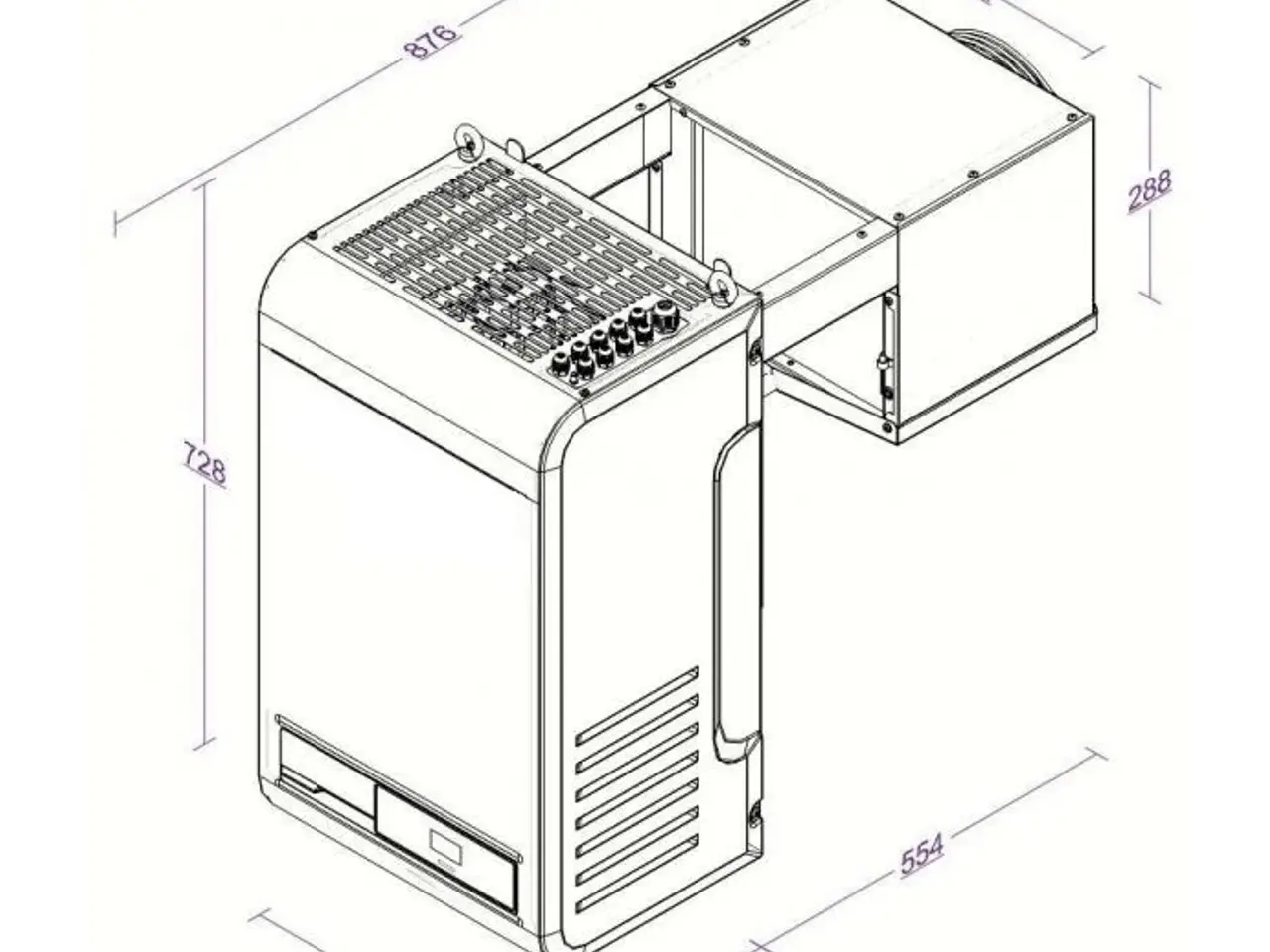 Billede 3 -  Væg Køleaggregat 9,6 – 19,9 m³ – 0,78 kW