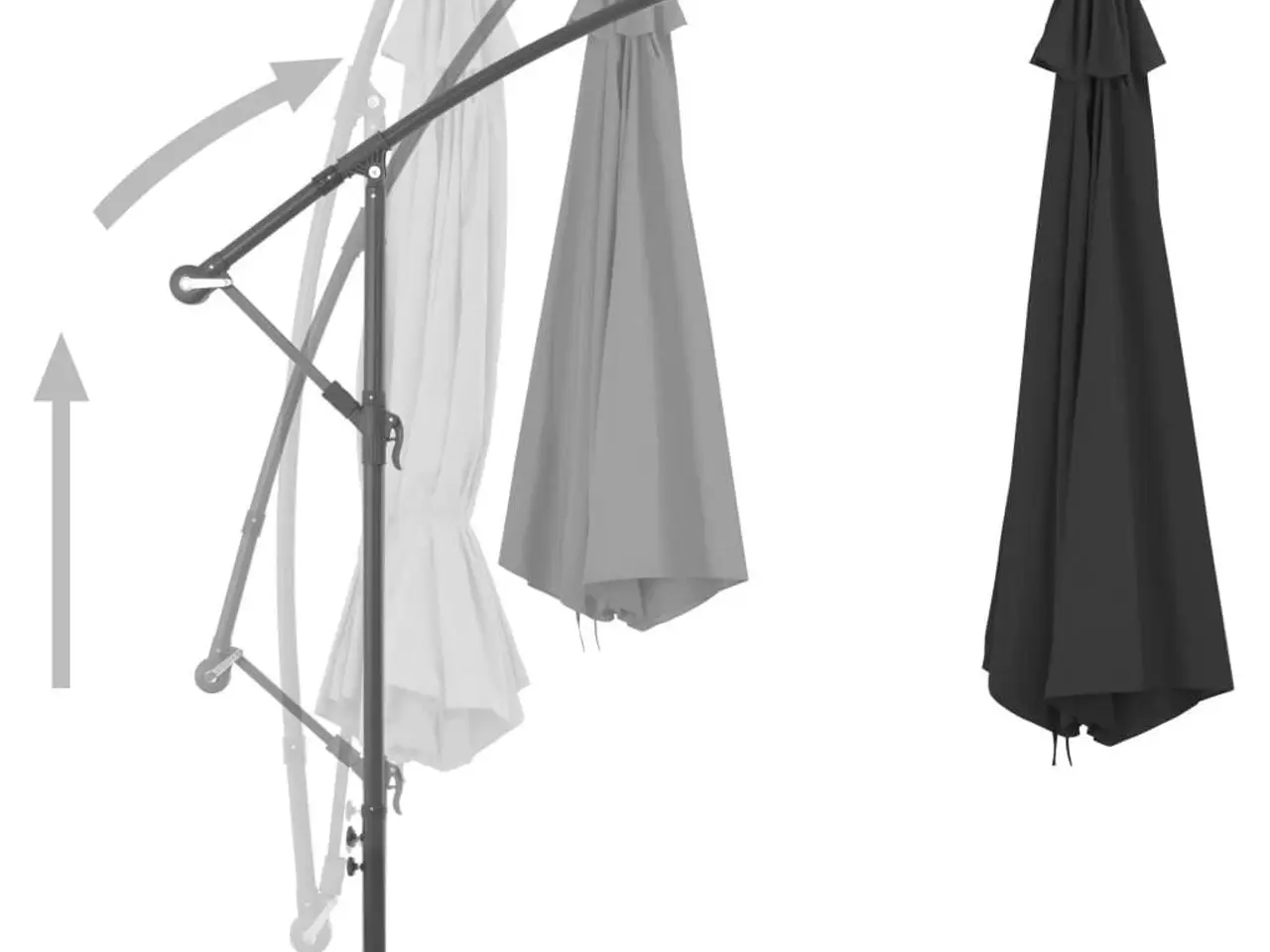 Billede 4 - Hængeparasol 350 cm med aluminiumsstang sort