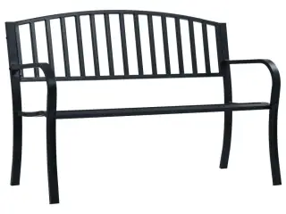 Havebænk 125 cm stål sort