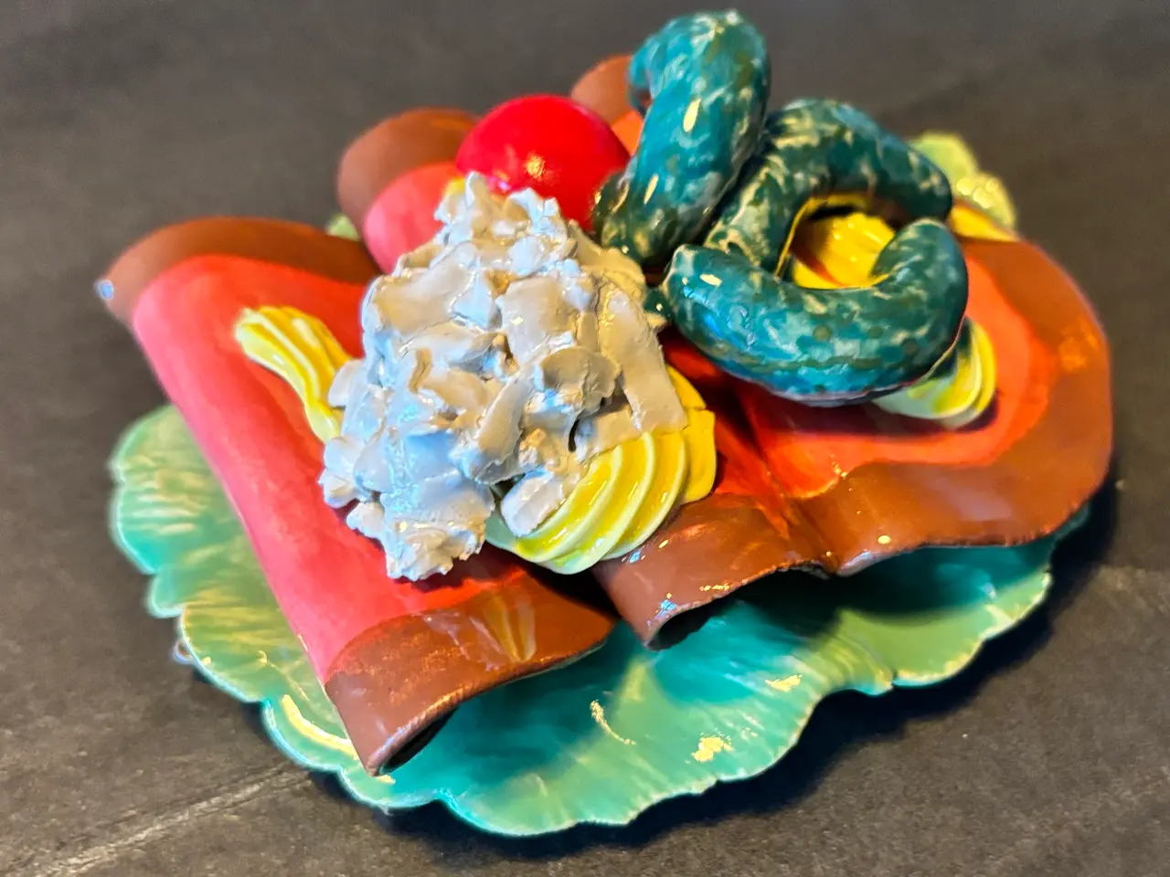 Billede 1 - Smørrebrød i keramik - Roastbeef.