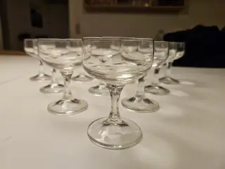 10 stk vintage likørglas i flot stand