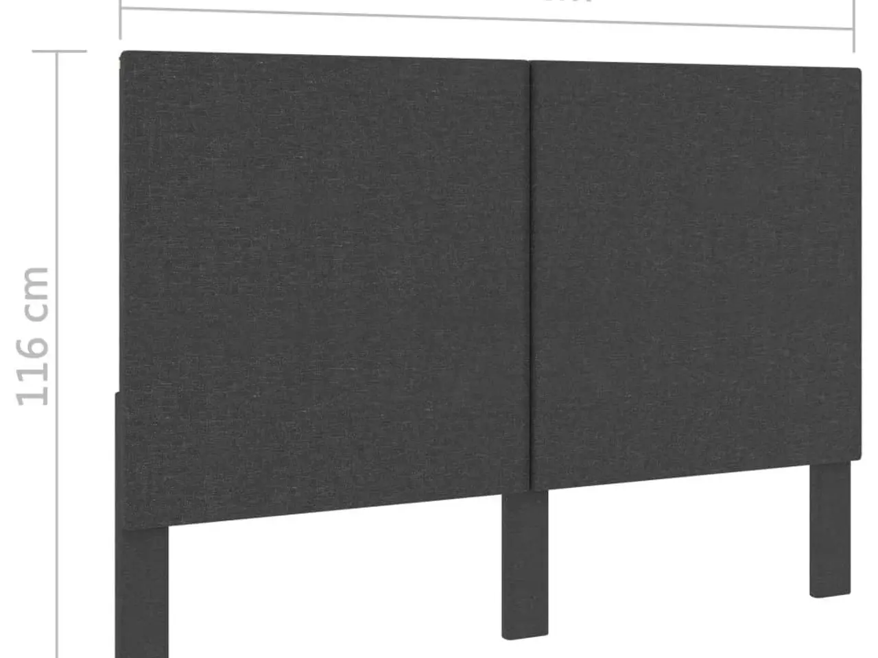 Billede 6 - Sengegavl i stof - 140×200 cm, mørkegrå