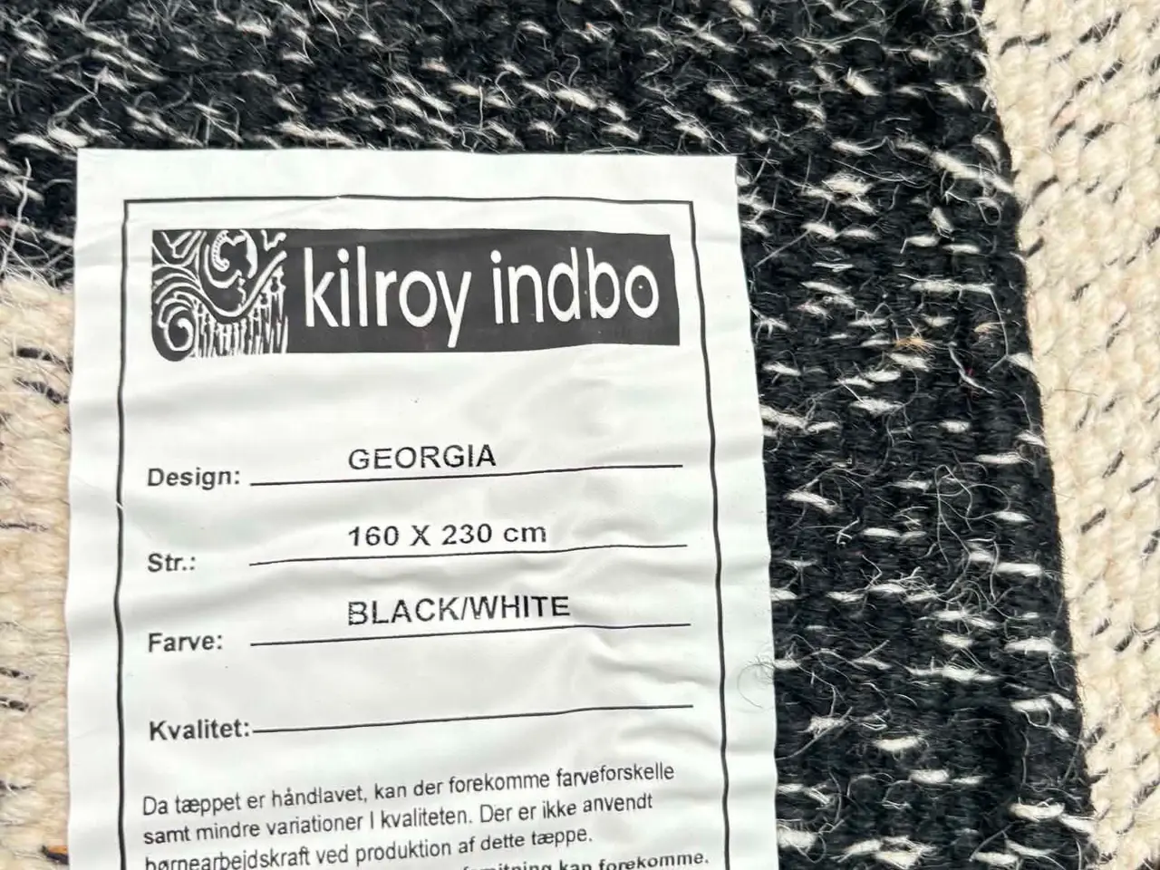 Billede 4 - Indbo Georgia – Håndvævet uldtæppe 160 × 230 cm