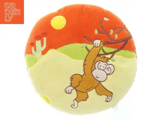 Rund pude med abemotiv (str. Ø 30 cm)