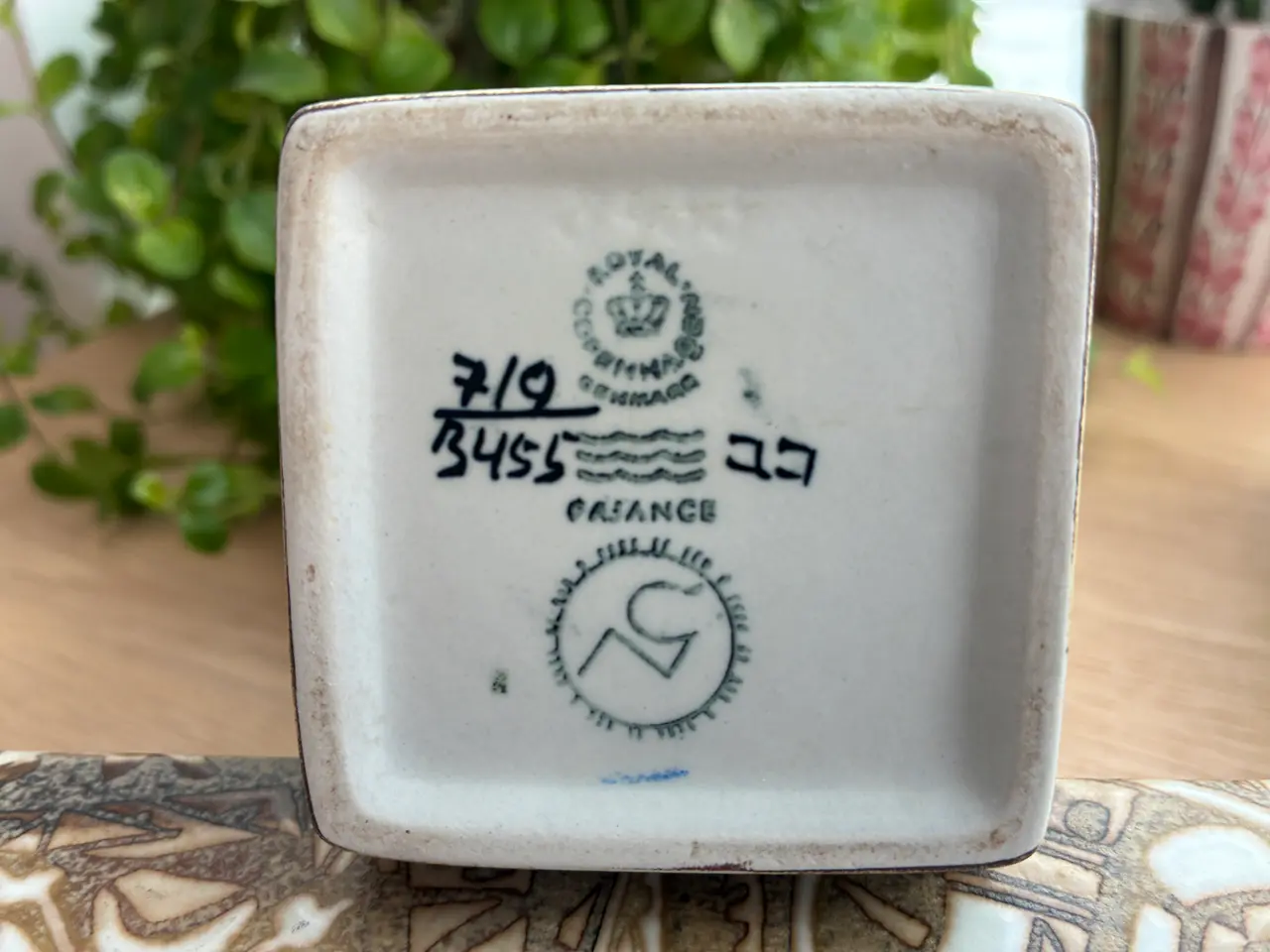 Billede 3 - Baca firkantet fajance vase - Royal Copenhagen