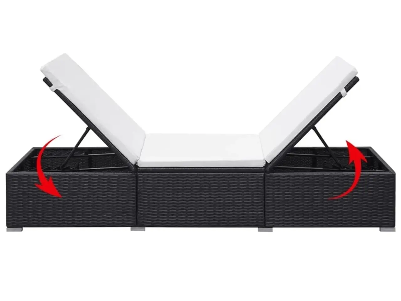 Billede 9 - Liggestole med hynder 2 stk. polyrattan sort