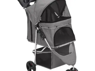 Foldbar hundeklapvogn 80x46x98 cm oxfordstof grå