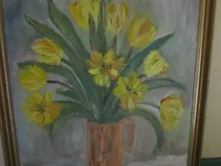 MALERI AF SMUKKE GULE BLOMSTER. BYD.