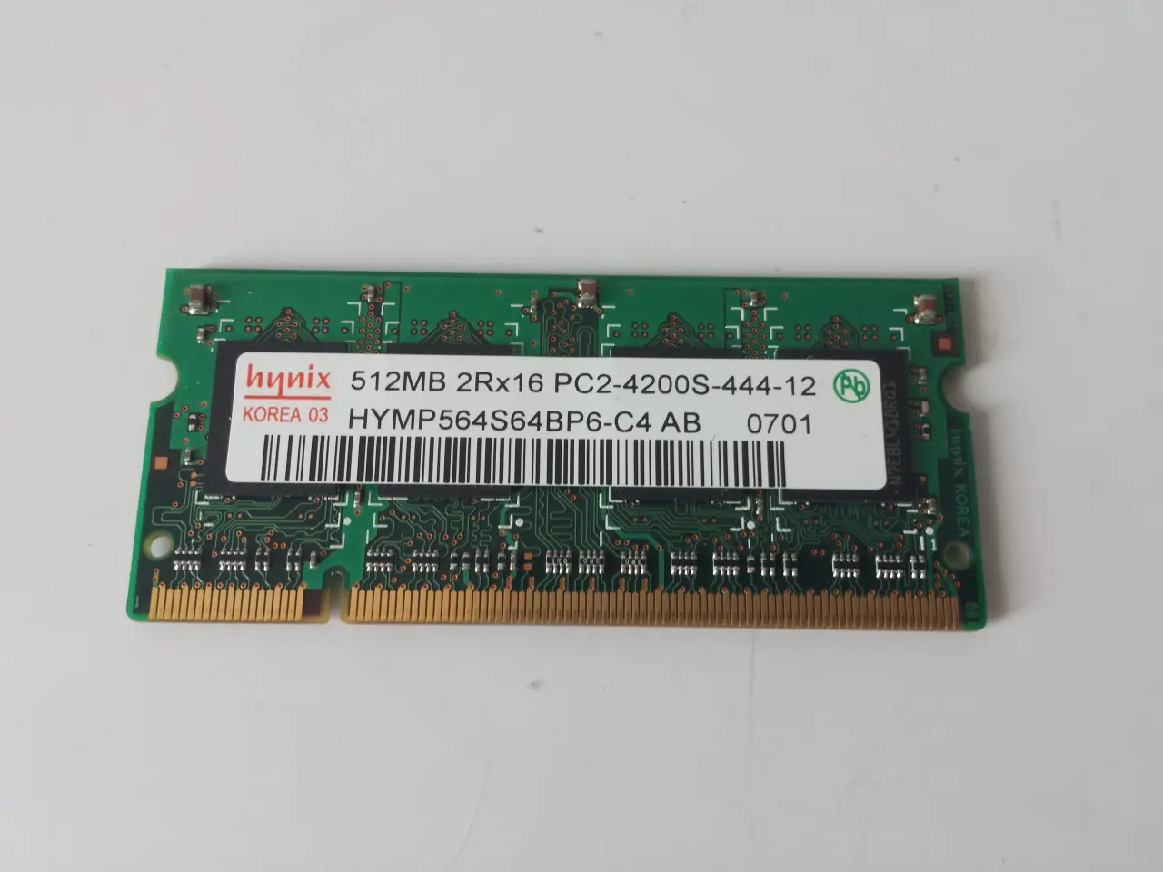 Billede 1 - Hynix 512MB DDR2 SODIMM RAM 200-pin Unbuffered CL4