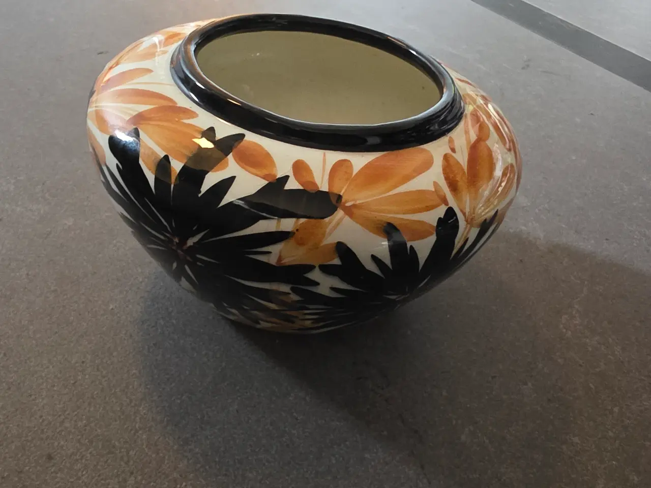 Billede 2 - Vintage Eisgrub keramik vase / skål – Håndmalet re