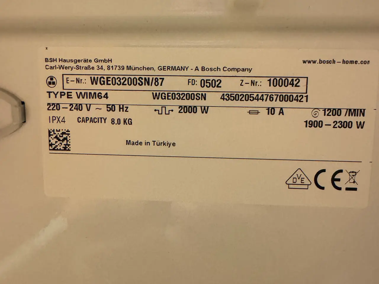 Billede 4 - Bosch vaskemaskine