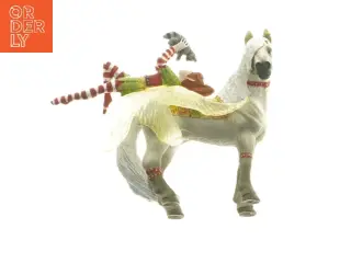 Dekorativ figur af hest og pige fra Schleich (str. 12 cm)