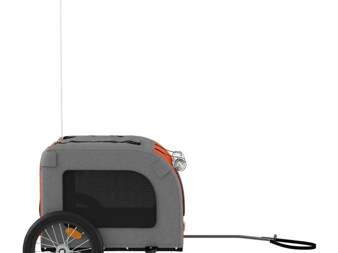 Billede 6 - Cykeltrailer til kæledyr oxfordstof og jern orange og grå