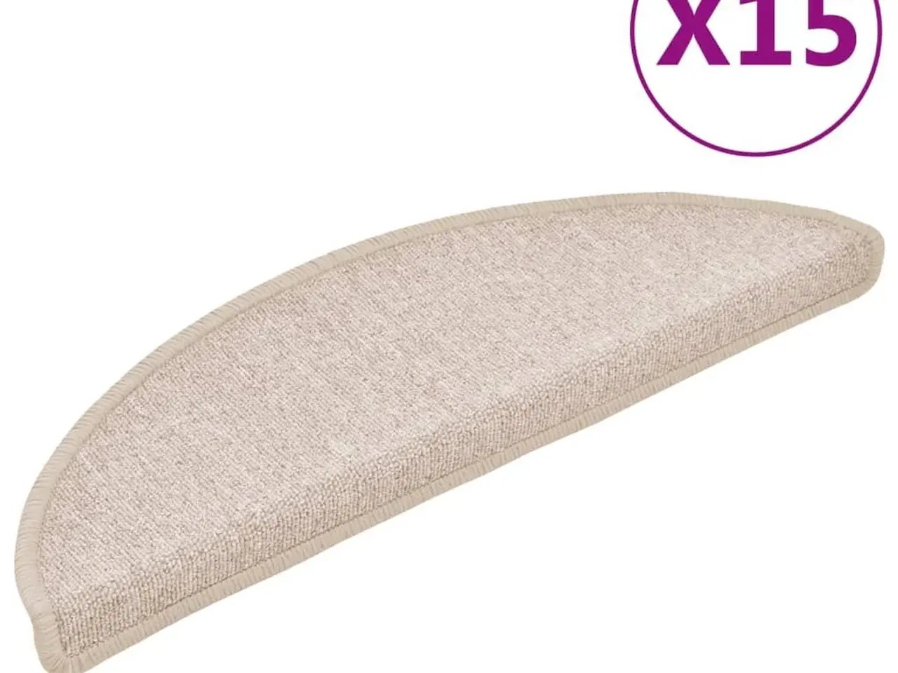 Billede 2 - Trappemåtter halvrunde - 15 stk., 56×17×3 cm, taupe