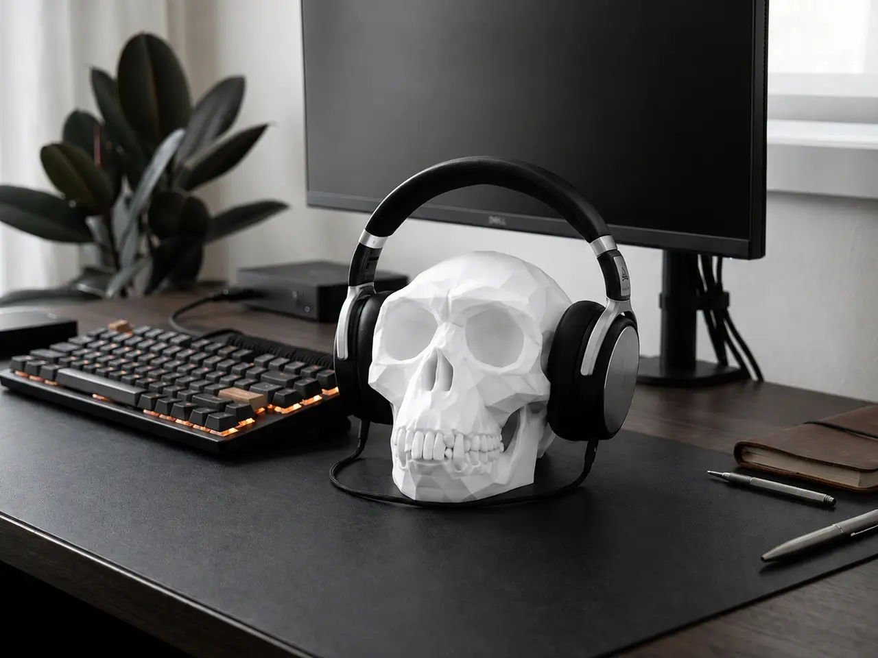 Billede 2 - Abe kranie headset holder - Stativ til hovedtelefo