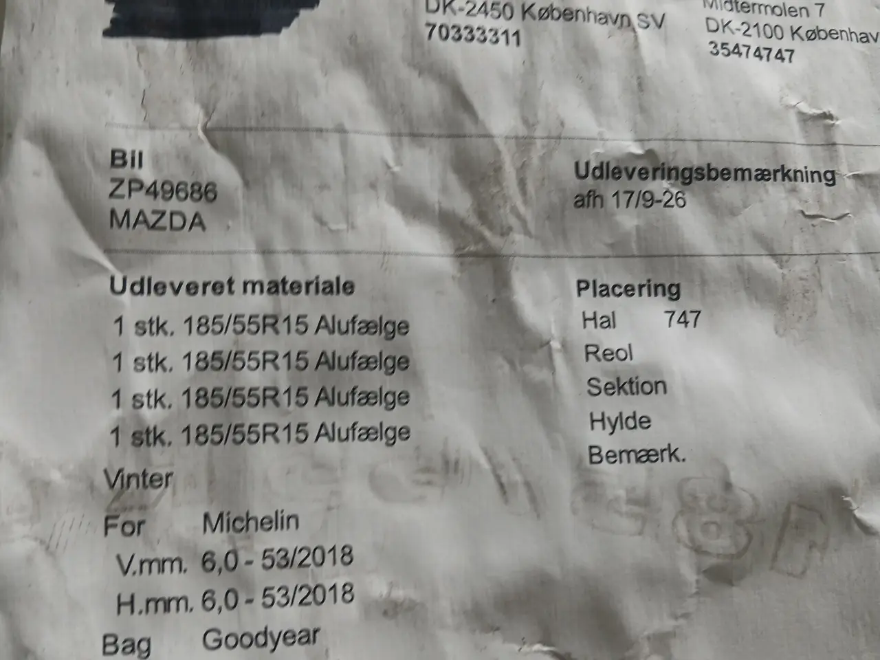Billede 2 - Vinterdæk på alufælge 185/55R 15