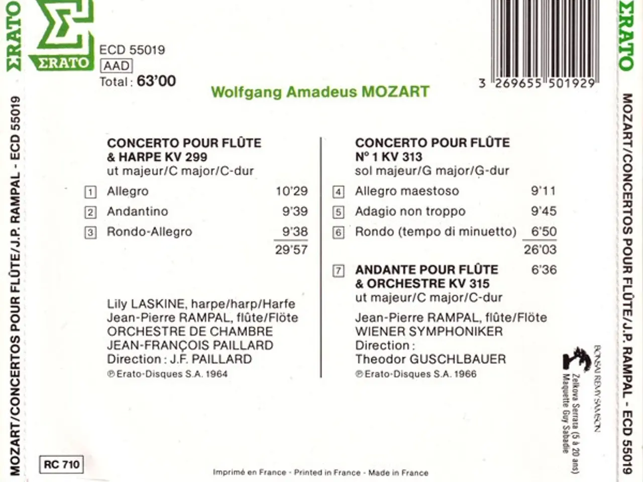 Billede 2 - Mozart* - Lily Laskine – Concerto Pour… – CD