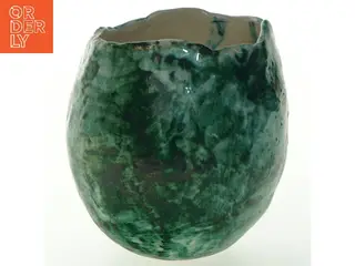 Keramisk vase i grøn (str. 13x12 cm)